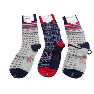 3 Pairs of  Alfani Spectrum Men's Holiday Snowflake Socks, Size 10-13, Gray/Navy